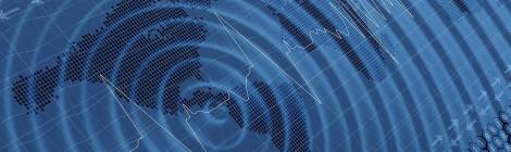 Earthquake impact wave and seismic activity digital 3d background