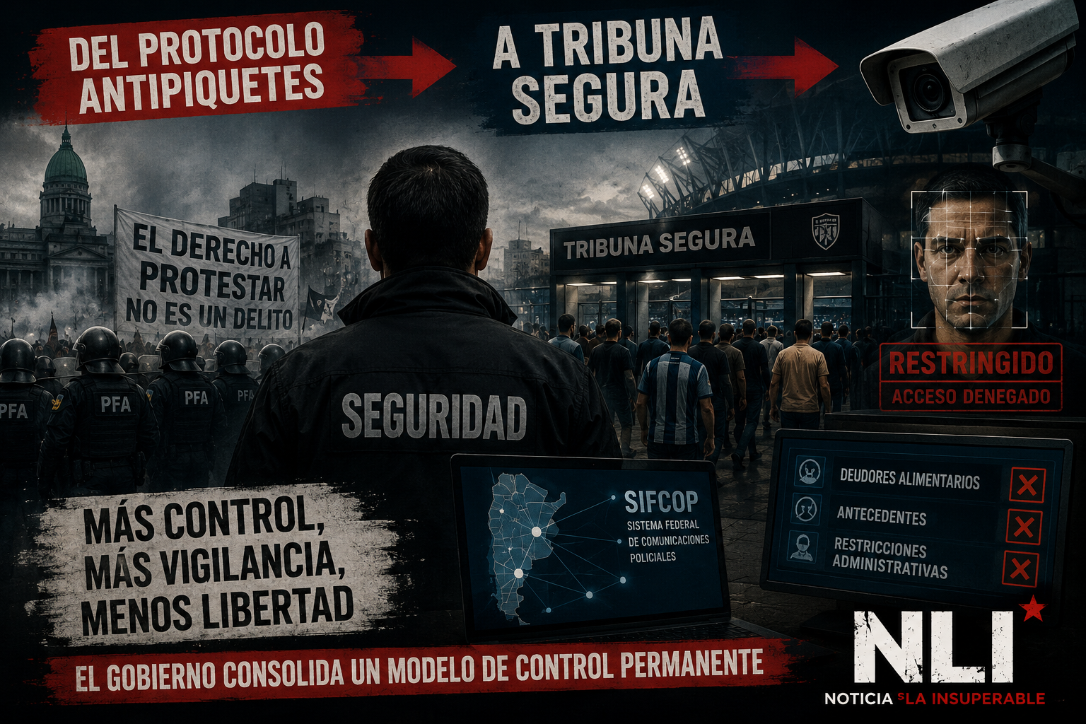 Del protocolo antipiquetes a Tribuna Segura: el Gobierno consolida un modelo de control permanente