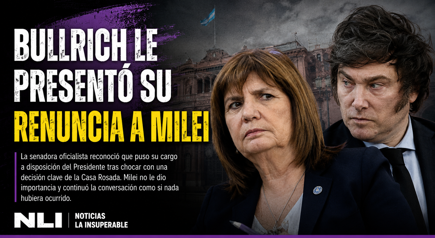Bullrich le presentó su renuncia a Milei