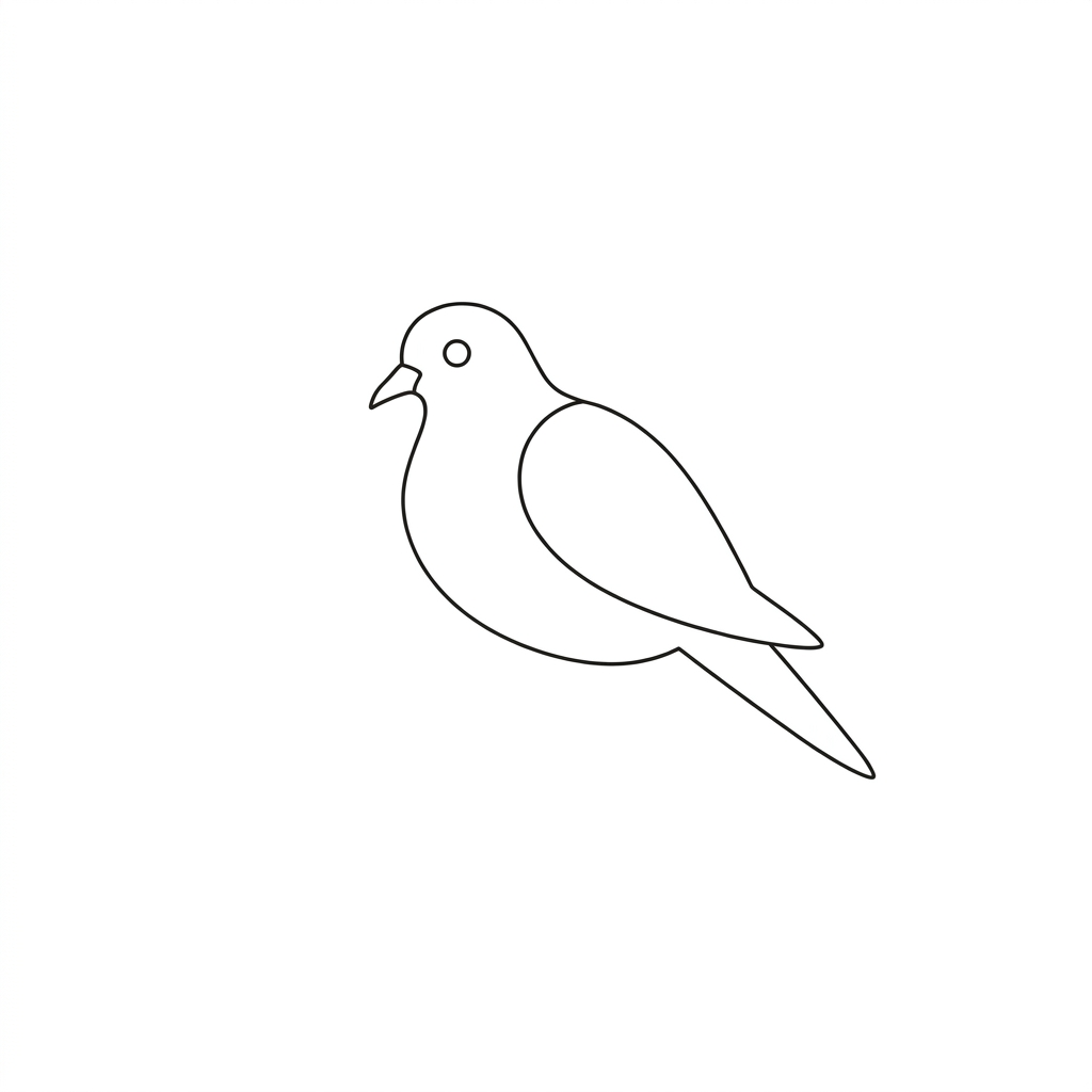 Vintage bird study for nature enthusiasts Black-and-white sketch of a small bird perched on a branch